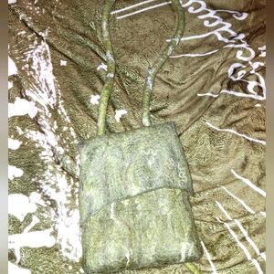 Green Felt Crossbody Bag